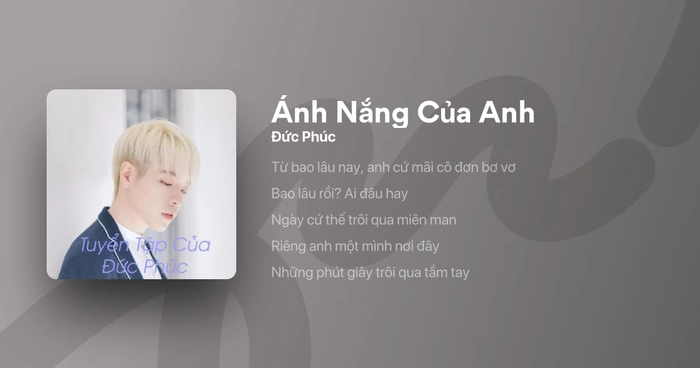 lời bài hát ánh nắng của anh