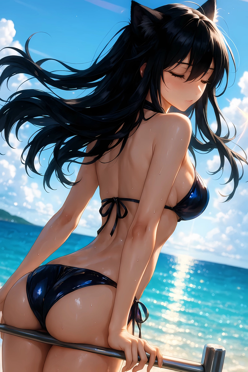 Ảnh gái anime to tròn mặc bikini