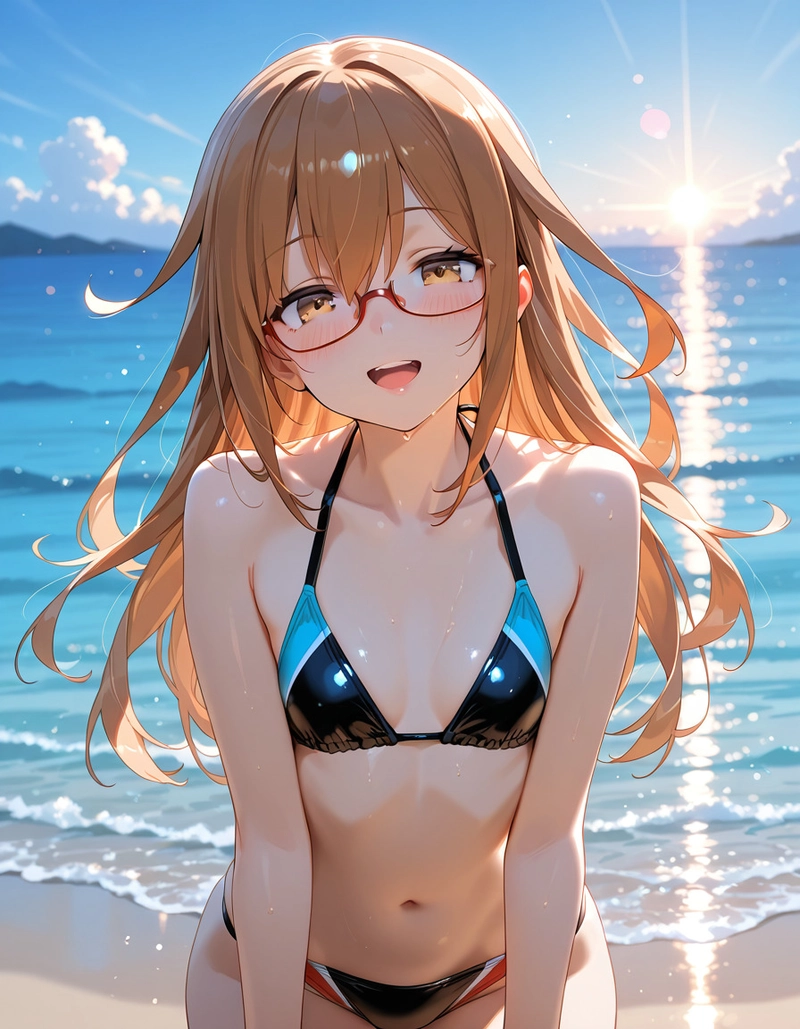 Hình ảnh con gái anime mặc bikini trẻ trung