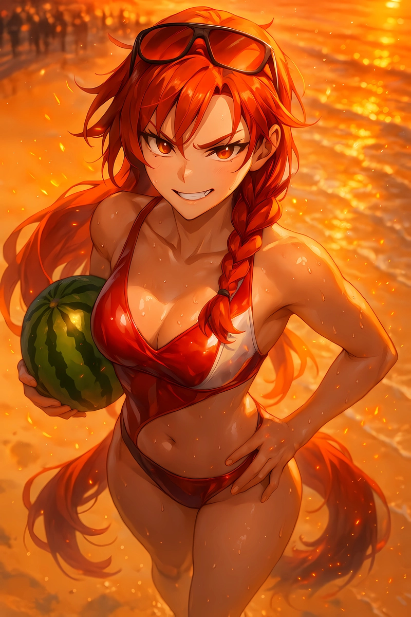 Hình ảnh gái xinh anime mặc bikini cute