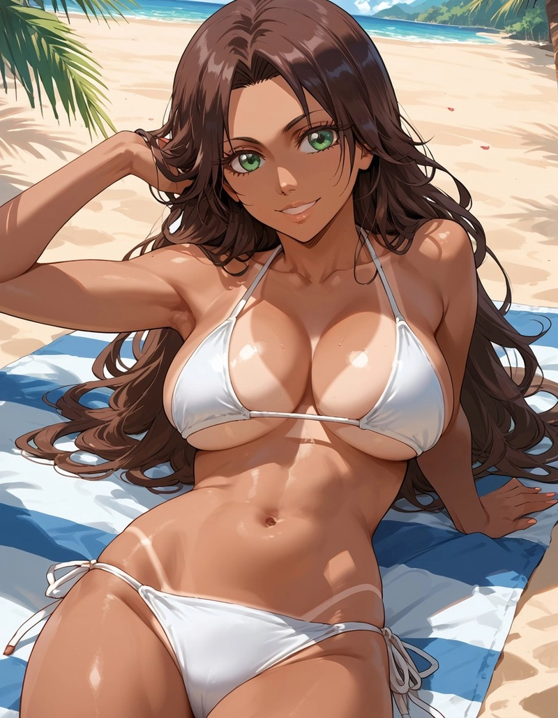 Hình ảnh gái xinh anime mặc bikini đẹp