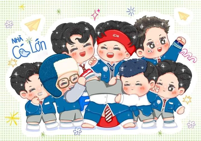 Hình chibi Anh Trai Vượt Ngàn Chông Gai vui tươi