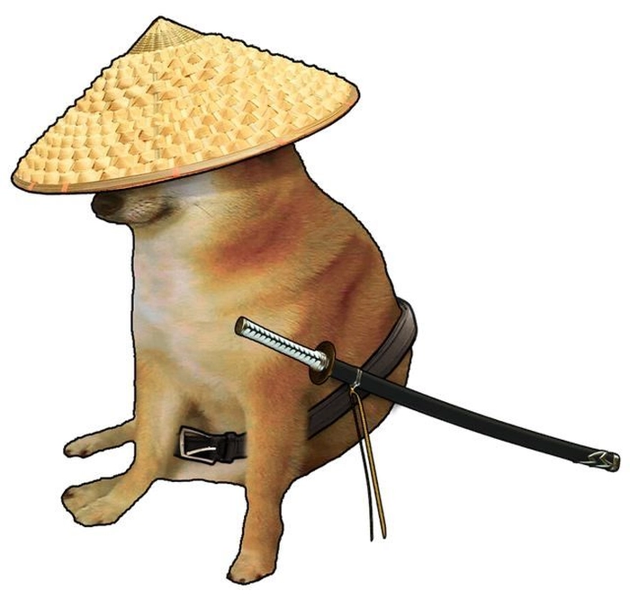 Meme chó Shiba cầm gậy cực ngầu