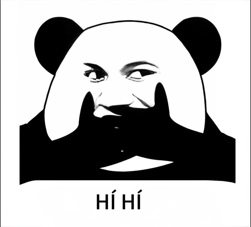 Meme gấu trúc cười đểu hài hước