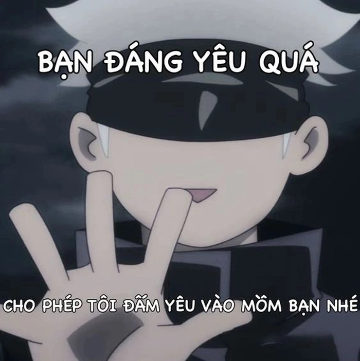 Ảnh Gojo meme ngầu bá đạo
