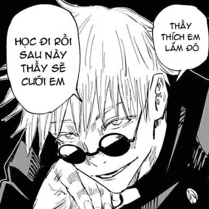 Ảnh Gojo meme vui cười bể bụng