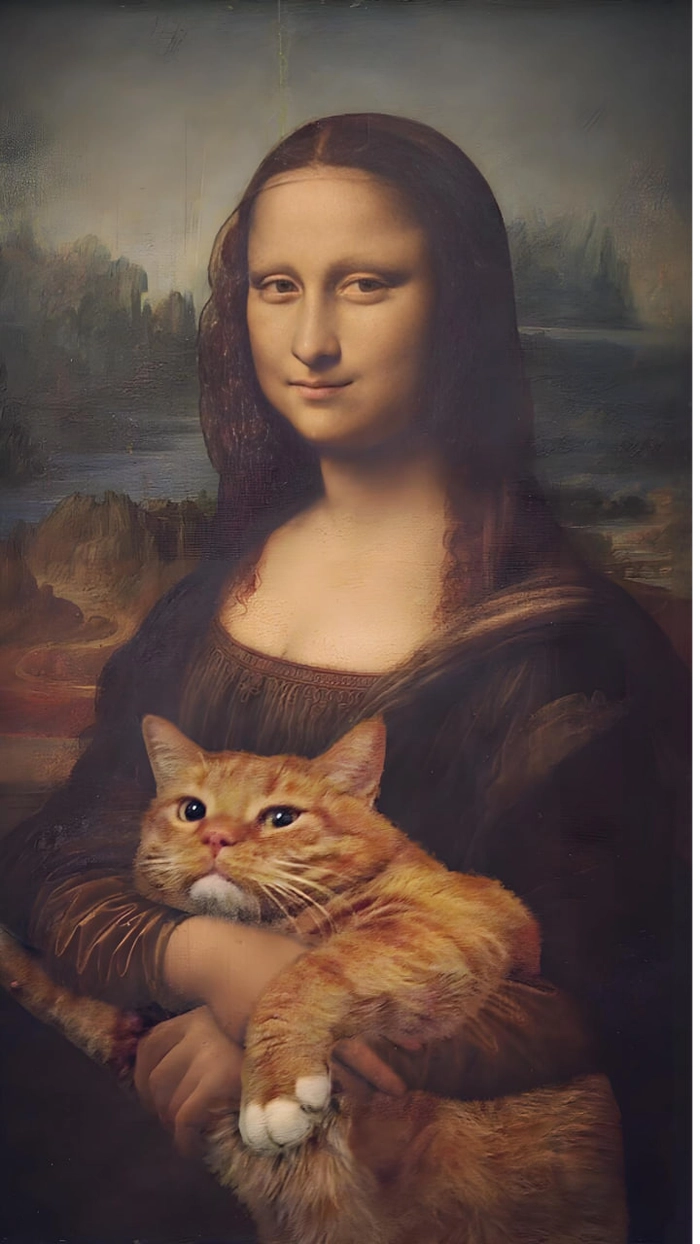 Ảnh Mona Lisa meme hài hước