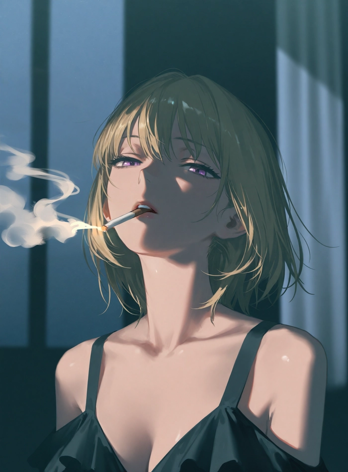 Ảnh anime nữ buồn che mặt lạnh lùng