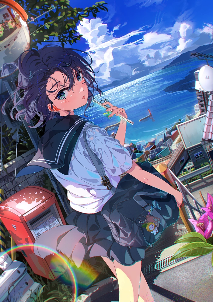 Ảnh anime nữ buồn màu đen huyền bí