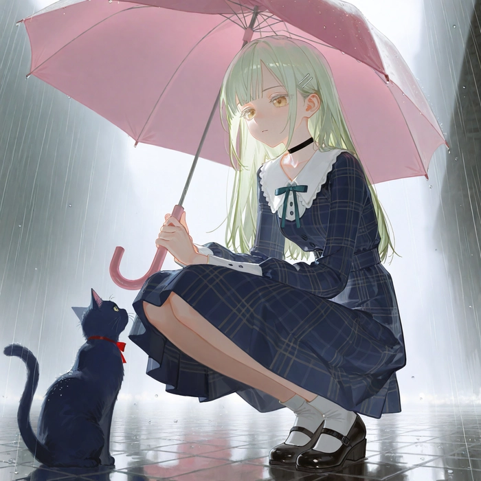Ảnh anime nữ buồn màu đen u ám