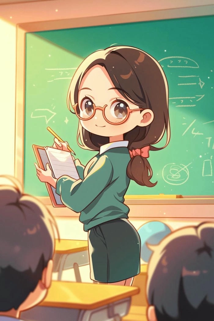 Ảnh cô giáo chibi ngộ nghĩnh dễ thương
