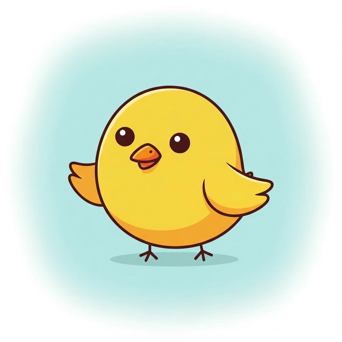 Ảnh con gà chibi ngộ nghĩnh đáng yêu
