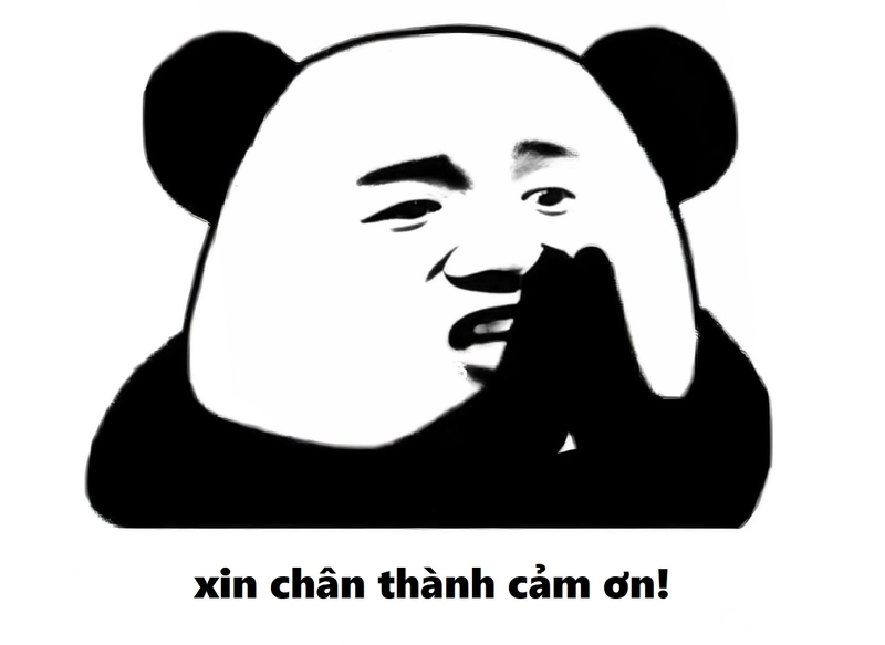 Bộ meme gấu trúc cảm ơn mới nhất