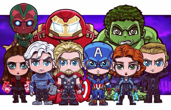 Hình Marvel chibi ngầu bá đạo