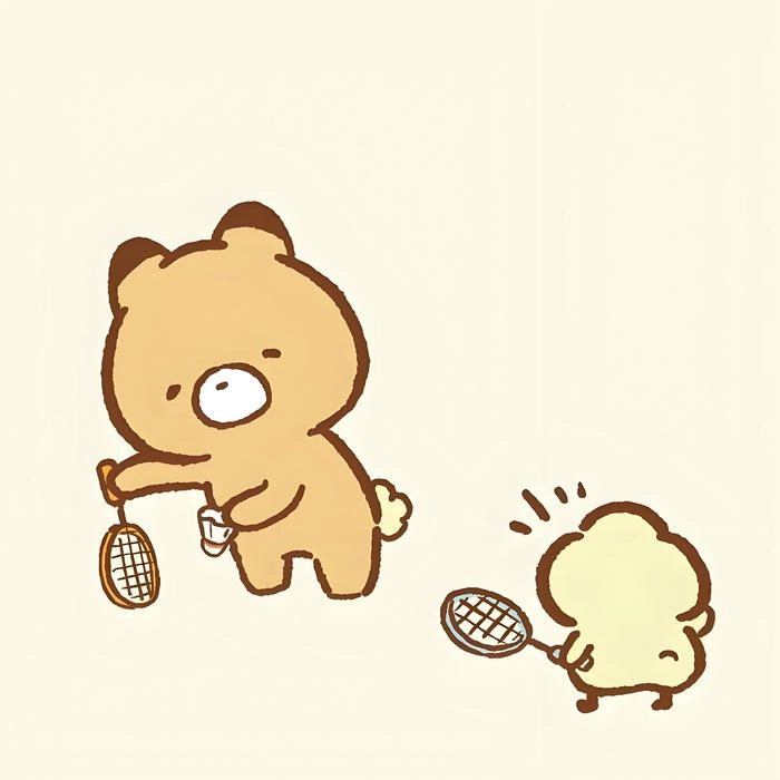 Hình ảnh đánh cầu lông cute lầy lội hài hước