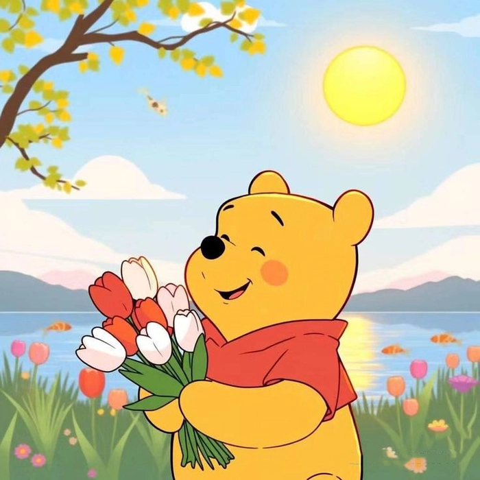 Hình ảnh meme gấu Pooh cute vui nhộn