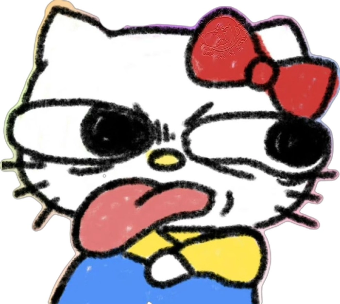 Meme Hello Kitty dỗi cưng xỉu