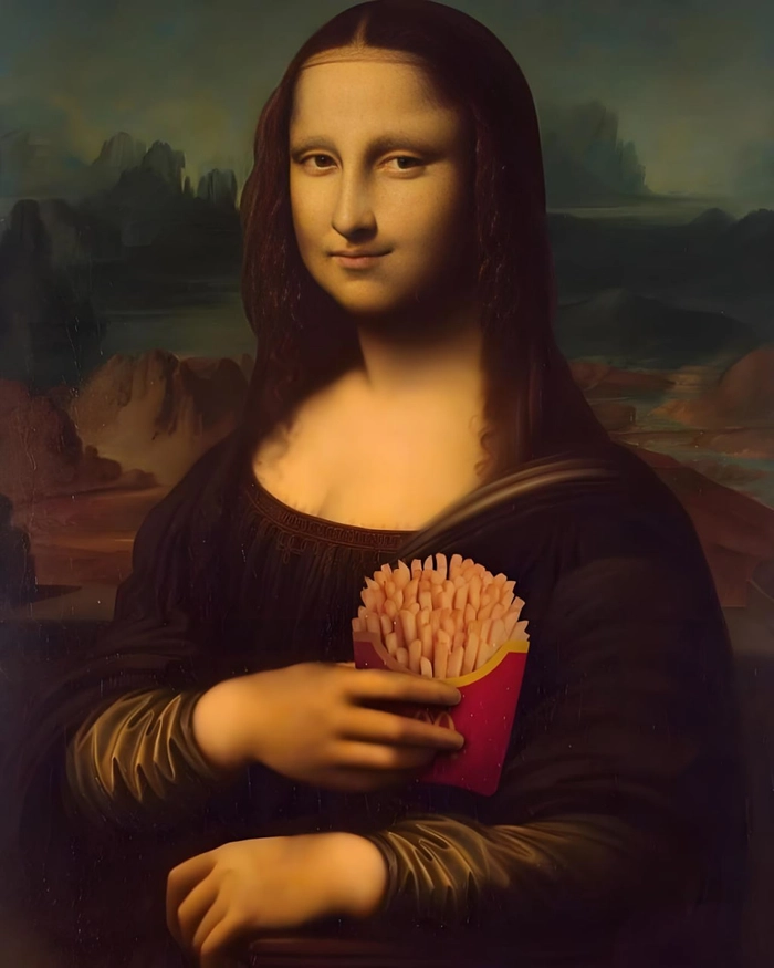 Meme Mona Lisa hài siêu lầy