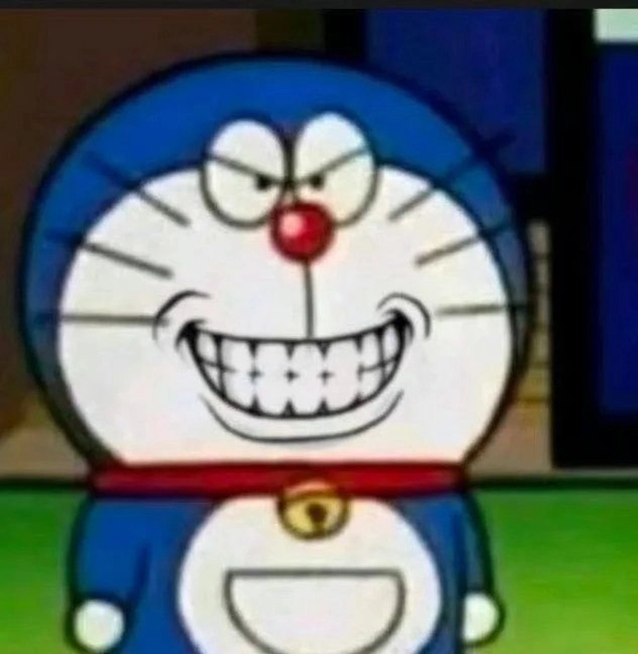 Meme doraemon giơ ngón giữa troll