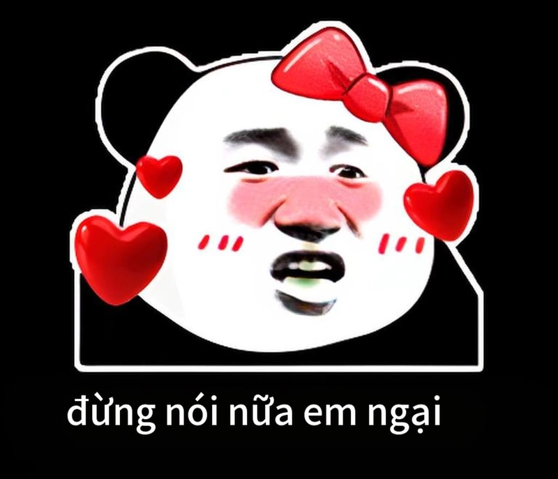 Meme gấu trúc bắn tim chất lừ