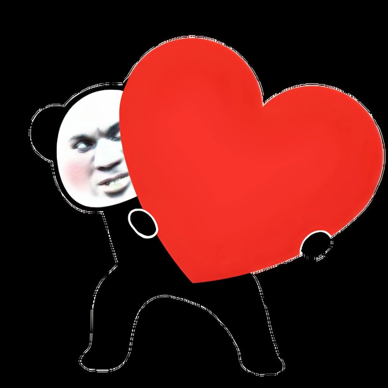 Meme gấu trúc thả tim vui nhộn