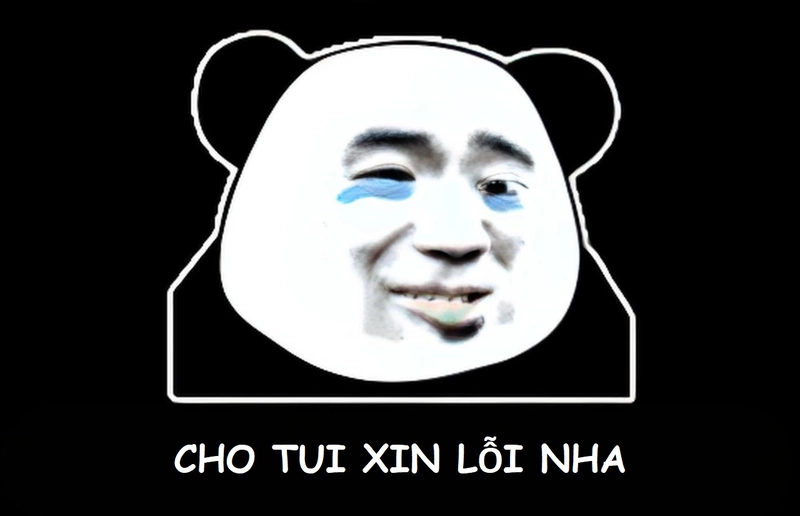 Meme gấu trúc xin lỗi lầy lội