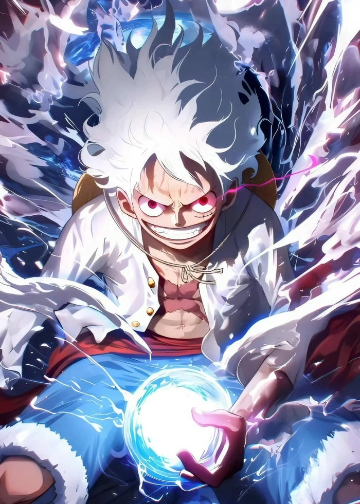 Ảnh Luffy Gear 5 chiến đấu