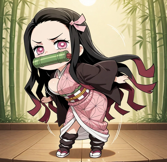 Ảnh Nezuko chibi cute fanart đẹp