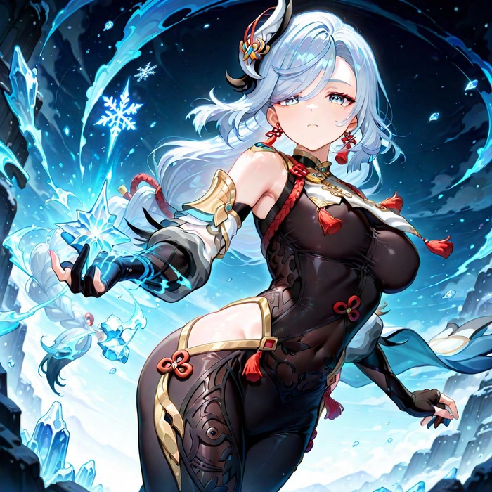 Ảnh Shenhe phong cách chiến đấu