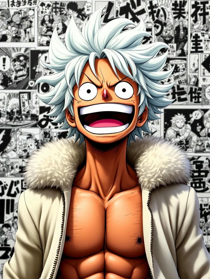 Ảnh anime Luffy Gear 5 bá đạo