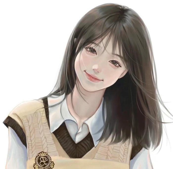 Ảnh anime nữ học sinh cười tươi