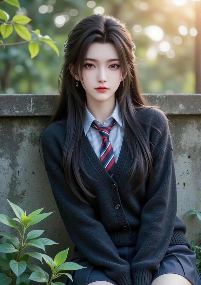 Ảnh anime nữ học sinh xinh đẹp