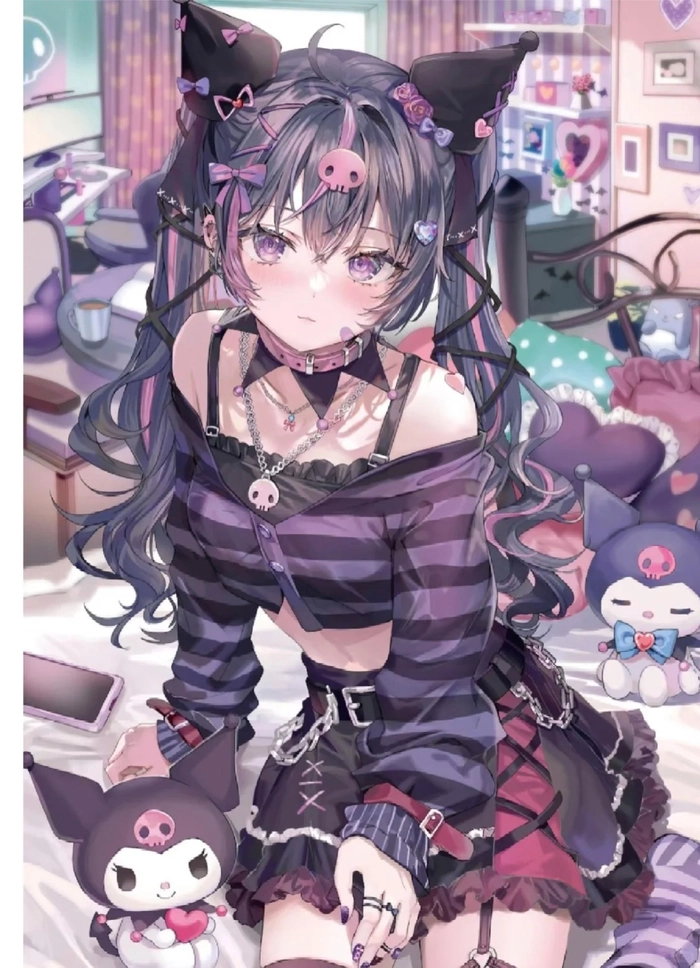 Hình Kuromi anime ngầu năng động dễ thương