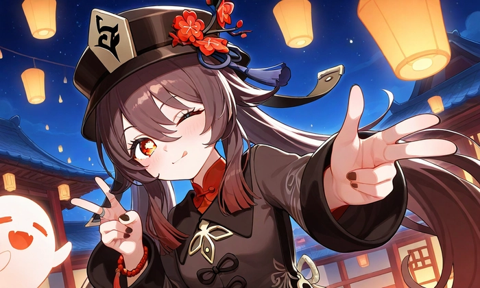 Hình nền HuTao Genshin Impact ấn tượng