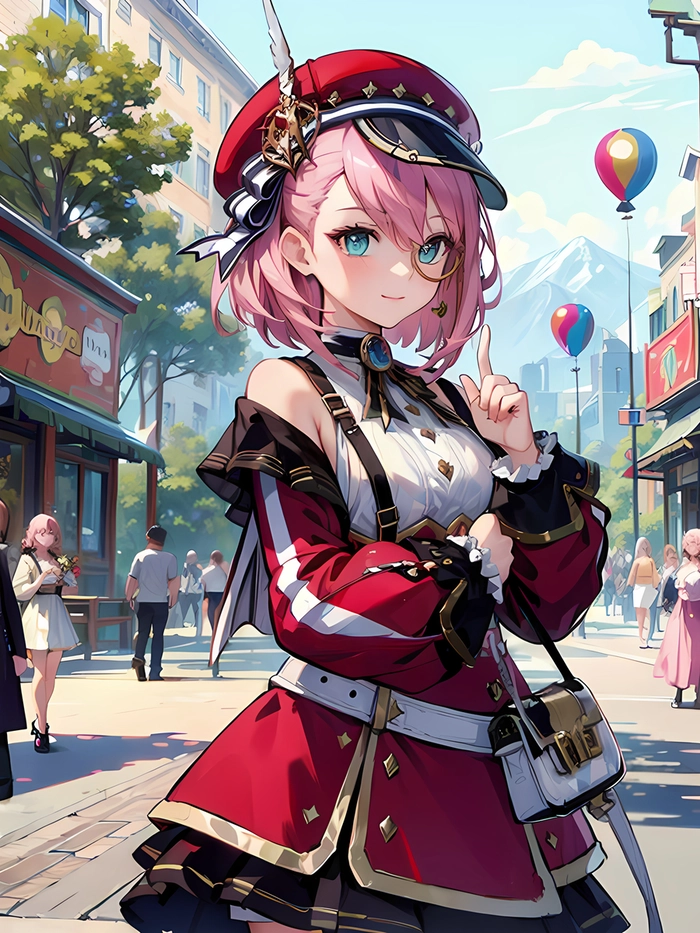 Ảnh Genshin Impact Charlotte phối màu đẹp