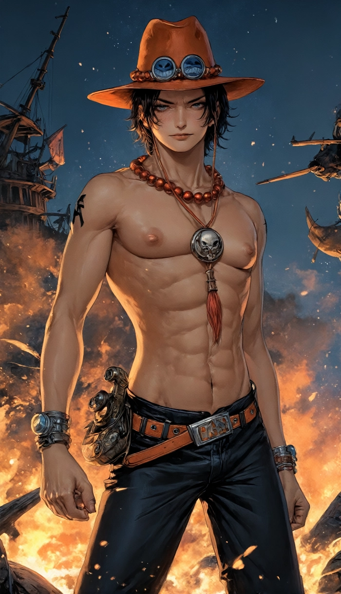 Ảnh One Piece Ace phong trần