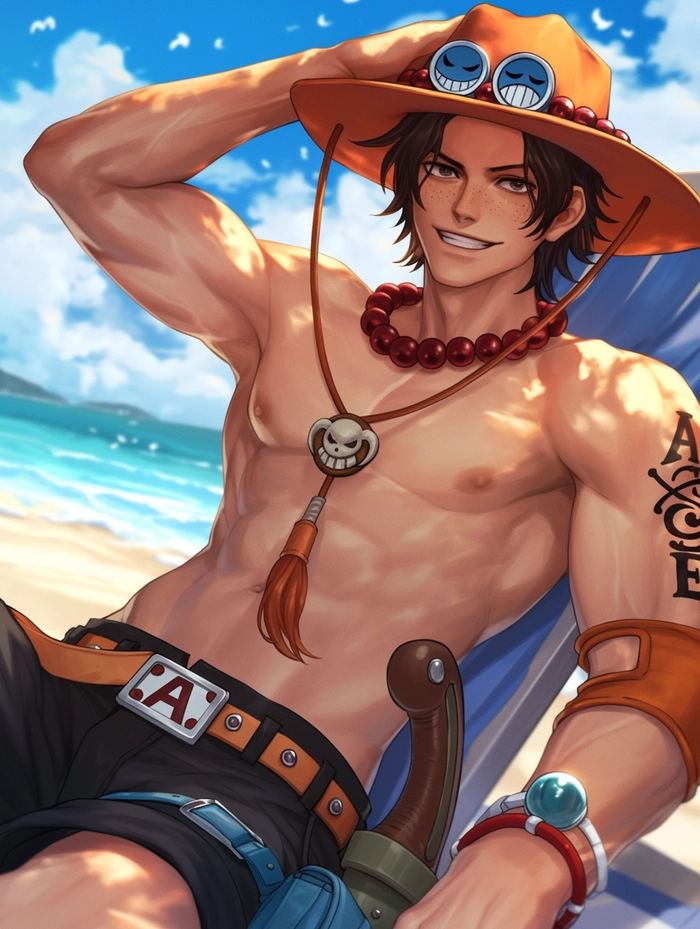 Hình Ace chất ngầu cho fan One Piece
