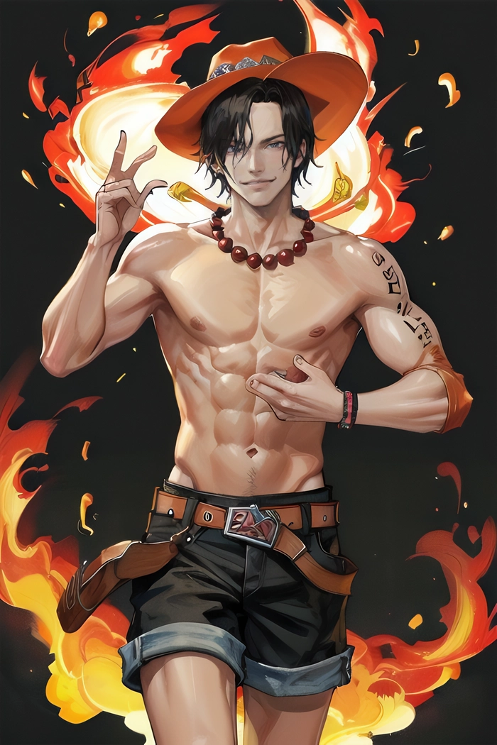 Hình Ace với hiệu ứng lửa đẹp