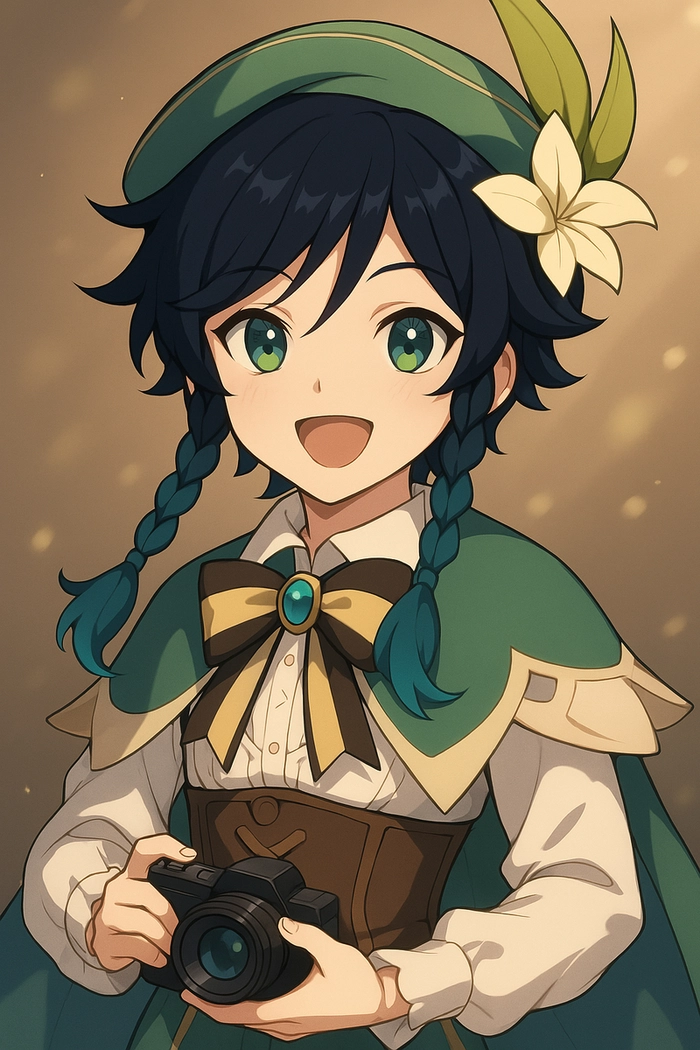 Hình Venti Genshin Impact chibi phong cách