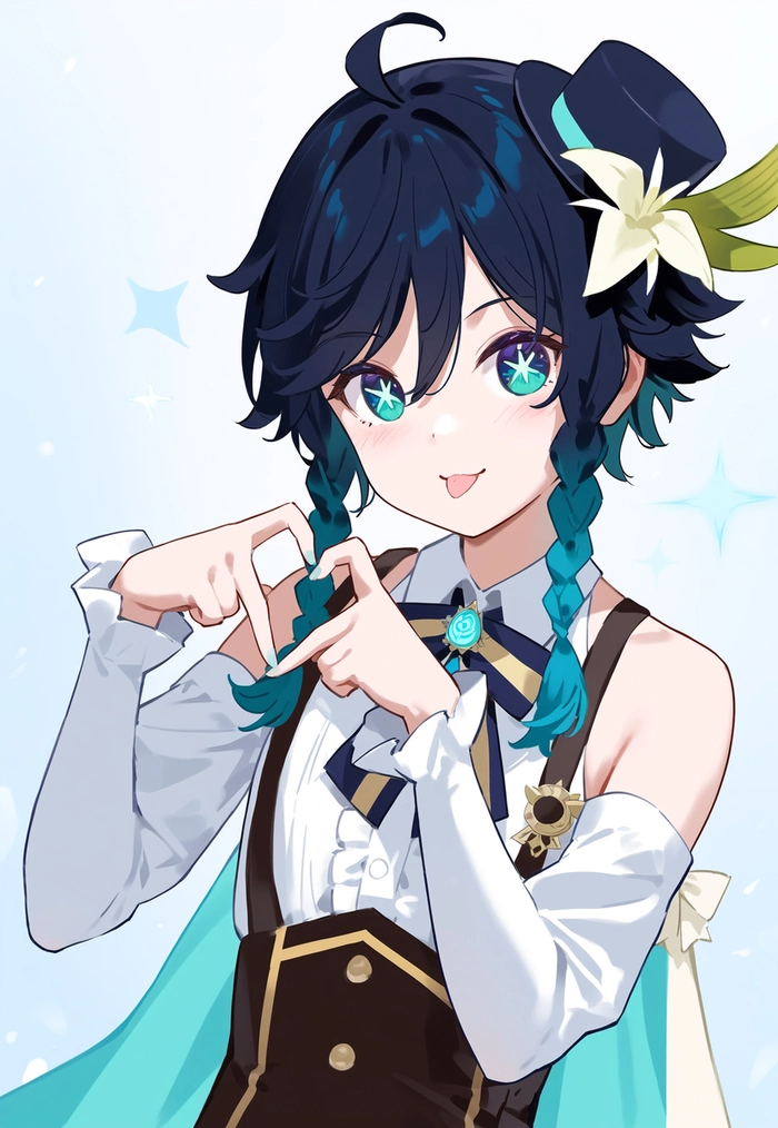 Hình Venti Genshin Impact chibi tinh nghịch