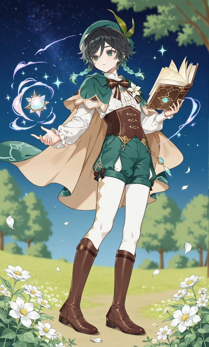 Hình Venti Genshin Impact chibi vui nhộn