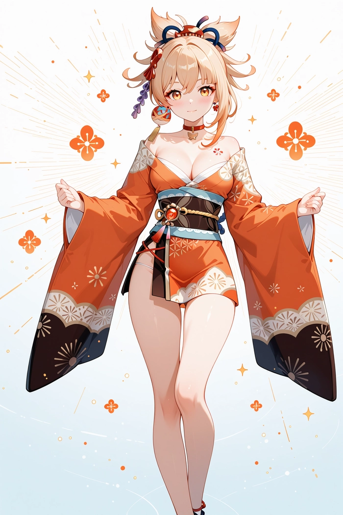 Hình Yoimiya Genshin Impact lung linh sắc màu