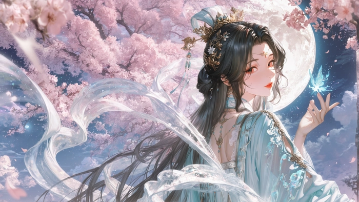 Hình ảnh anime nữ cổ trang Trung Quốc nghệ thuật