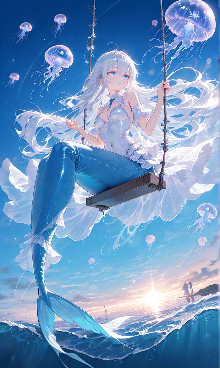 Hình nàng tiên cá anime trong trẻo