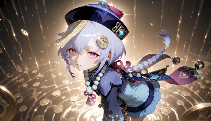 Hình nền Qiqi Genshin đáng yêu tinh tế