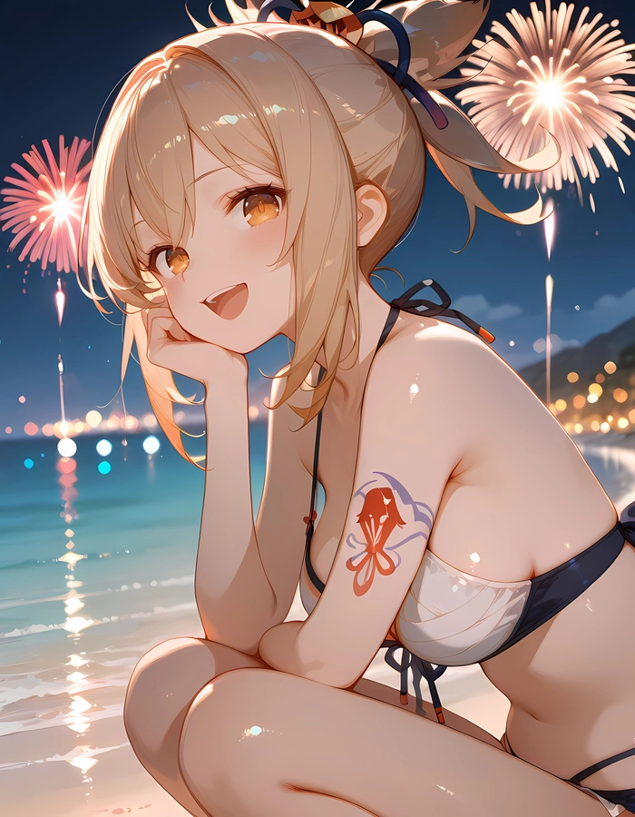 Hình nền Yoimiya rực rỡ ánh sáng