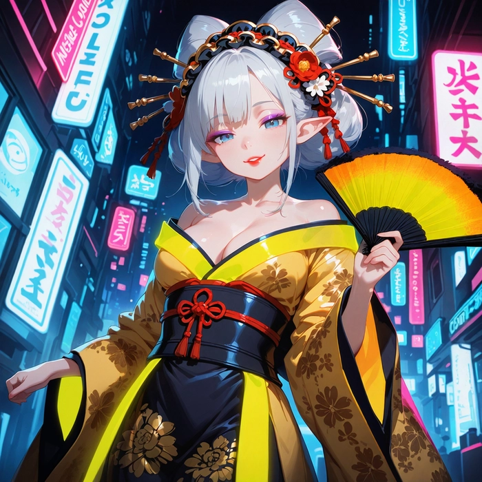 Hình nền anime nữ cổ trang Nhật Bản tinh tế