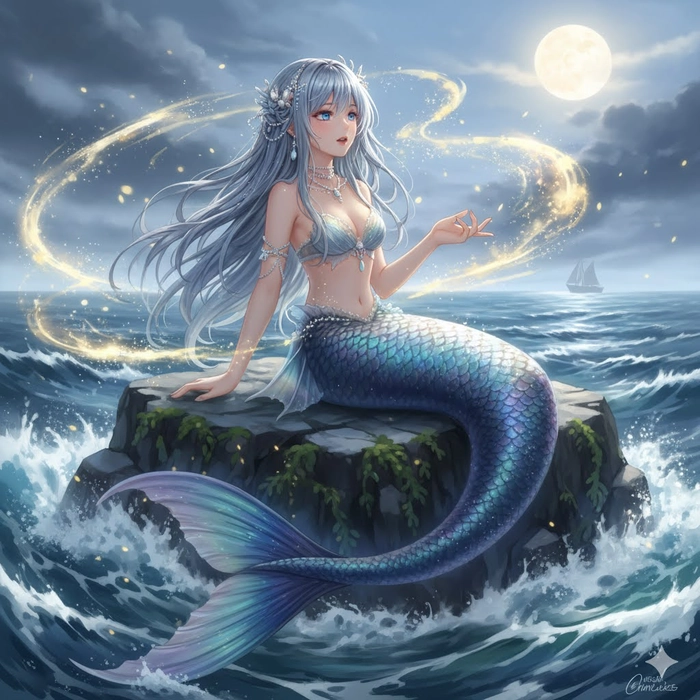 Hình nền nàng tiên cá anime fantasy