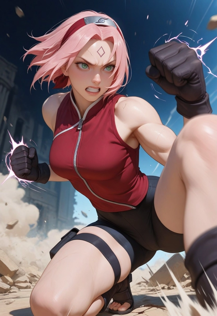 Ảnh Haruno Sakura mang nét mạnh mẽ