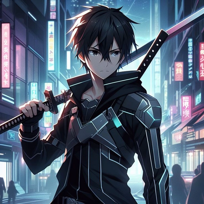 Ảnh anime Kirito phong thái lạnh lùng